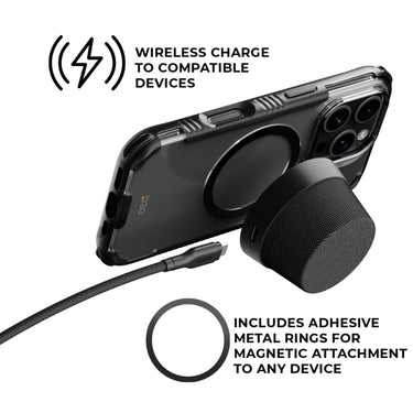 EFM Cloudbreak Mag Pro Bluetooth Speaker with MagSafe Compatibility and 10W Wireless Charging - Char